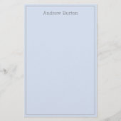 Einfaches Personalisiertes Papier | Blaues Silber (Vorderseite)