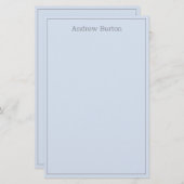 Einfaches Personalisiertes Papier | Blaues Silber (Vorne/Hinten)