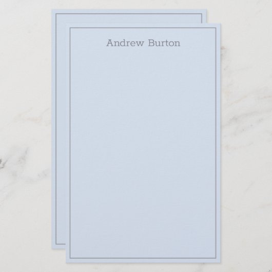 Einfaches Personalisiertes Papier | Blaues Silber (Vorne/Hinten)