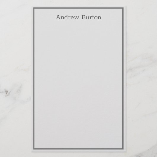 Einfaches Personalisiertes Papier | Grau (Vorderseite)
