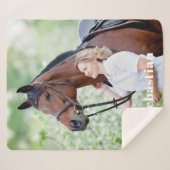 Einfaches Personalisiertes Pet Horse Foto Sherpadecke (Vorderseite (Horizontal))