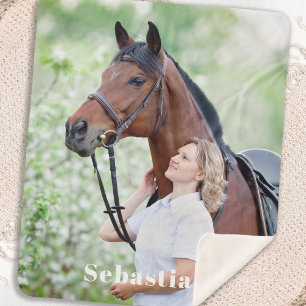 Einfaches Personalisiertes Pet Horse Foto Sherpadecke