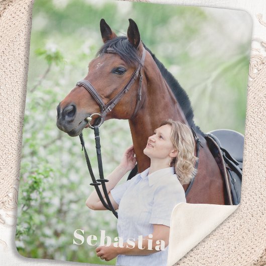 Einfaches Personalisiertes Pet Horse Foto Sherpadecke
