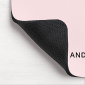 Einfaches personalisiertes Rosa & Namensmonogramm Mousepad (Ecke)