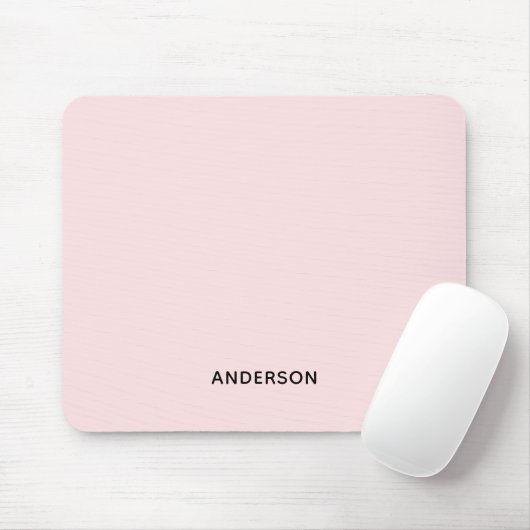 Einfaches personalisiertes Rosa & Namensmonogramm Mousepad (Mit Mouse)