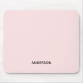 Einfaches personalisiertes Rosa & Namensmonogramm Mousepad (Vorne)
