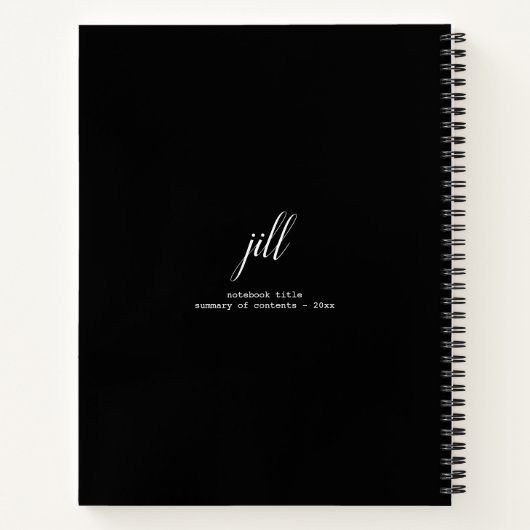 Einfaches Personalisiertes SpiralNotebook mit eleg Notizblock (Rückseite)
