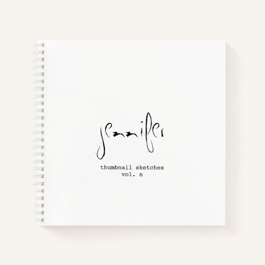 Einfaches Personalisiertes Thumbnail Sketchbook No Notizblock (Vorderseite)