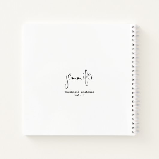 Einfaches Personalisiertes Thumbnail Sketchbook No Notizblock (Rückseite)