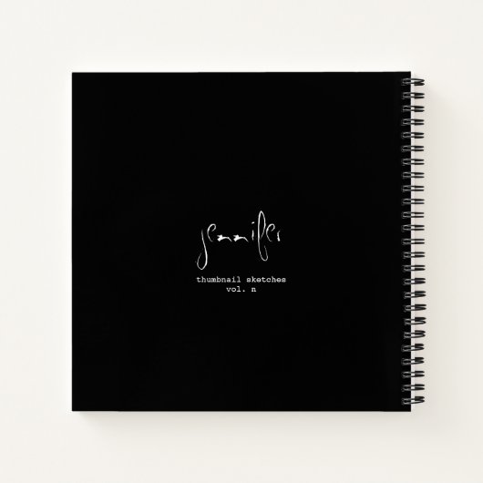 Einfaches Personalisiertes Thumbnail Sketchbook No Notizblock (Rückseite)