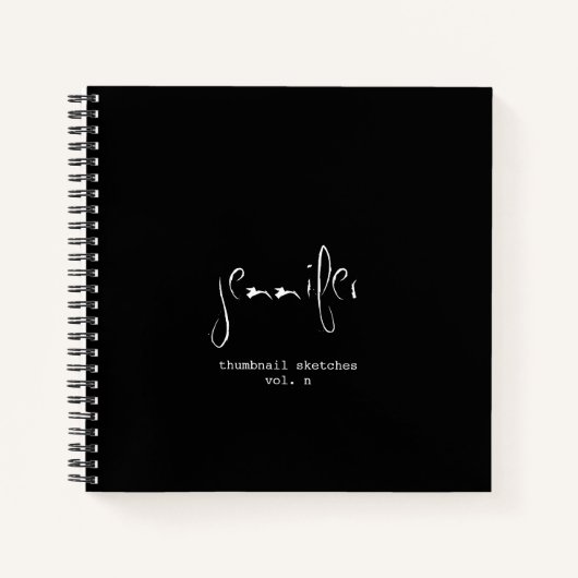 Einfaches Personalisiertes Thumbnail Sketchbook No Notizblock (Vorderseite)