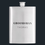 Einfaches Personalisiertes Trauzeuge Geschenk Drin Flachmann<br><div class="desc">Einfache Fettflasche mit Personalisiertem Trauzeuge Trinkflasche</div>
