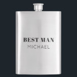 Einfaches Personalisiertes Trauzeuge Geschenk Drin Flachmann<br><div class="desc">Einfache Fettflasche mit Trauzeuge Trinkflasche</div>
