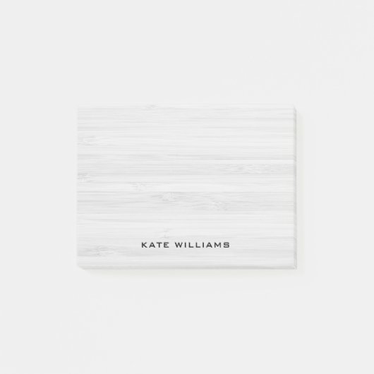 Einfaches Personalisiertes Weißholz Post-it Klebezettel (Vorderseite)