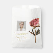 Einfaches Pfingstrosen-Foto-Trauer-Samen Geschenktütchen (Vorderseite)