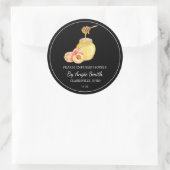 Einfaches Pfirsich-Infusionshonig-Label Runder Aufkleber (Tasche)