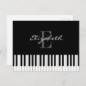 Einfaches Piano Monogramm-Design Postkarte (Vorne/Hinten)