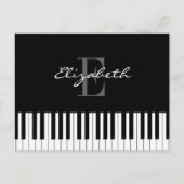 Einfaches Piano Monogramm-Design Postkarte (Vorderseite)