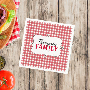 Einfaches Picnic Gingham Pattern Minimalistischer Serviette