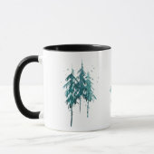 Einfaches Pine Trees Baby Es ist kalt draußen Weih Tasse (Links)