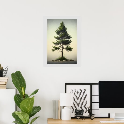 Einfaches Pinienbäumchen Poster (Heimbüro)