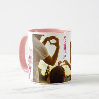 EINFACHES PINK FLORAL FAMILIENFOTO TASSE