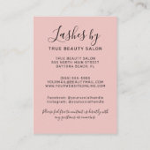 Einfaches Pink Lash Extensions Aftercare Symbol Visitenkarte (Rückseite)