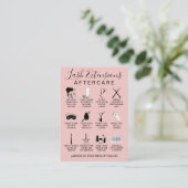 Einfaches Pink Lash Extensions Aftercare Symbol Visitenkarte (Stehend Vorderseite)