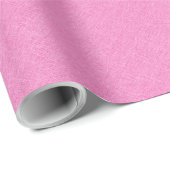 Einfaches Pink Linen Textur Wrapping Papier Geschenkpapier (Rolleneckpunkt)