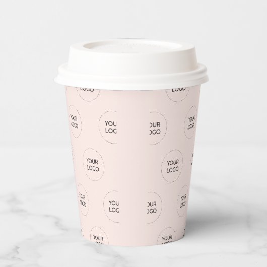 Einfaches Pink-Minimal-Logo-Muster Pappbecher (Links)