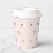 Einfaches Pink-Minimal-Logo-Muster Pappbecher (Rechts)
