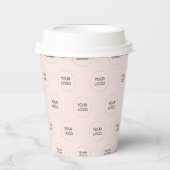 Einfaches Pink-Minimal-Logo-Muster Pappbecher (Vorderseite)