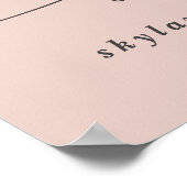 Einfaches Pink Script-Zeichen für Hochzeitsfeiern Poster (Ecke)