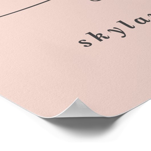 Einfaches Pink Script-Zeichen für Hochzeitsfeiern Poster (Ecke)