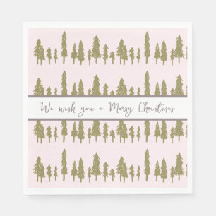 Einfaches Pink und Magenta Weihnachtsmuster Serviette