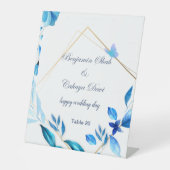 einfaches Podest blau-weiß Sockelschild (Vorderseite)