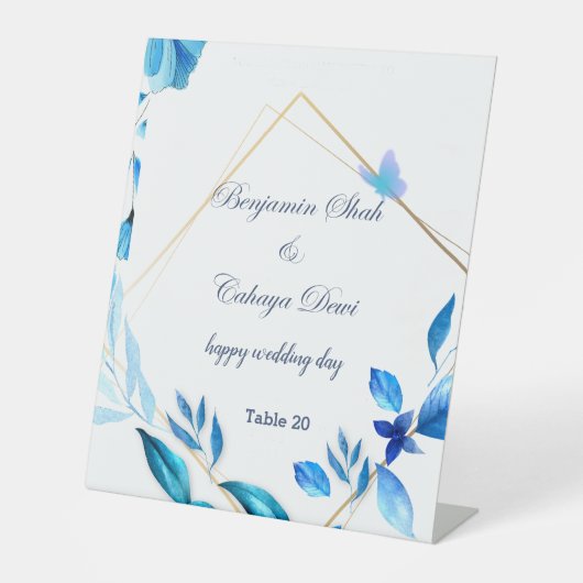 einfaches Podest blau-weiß Sockelschild (Vorderseite)