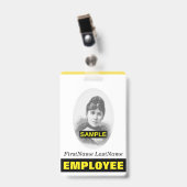 Einfaches Portrait-Abzeichen für Mitarbeiter/Mitar Ausweis (Front with Clip)