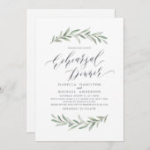 Einfaches Probe-Dinner aus Kalligraphie Einladung (Vorne/Hinten)