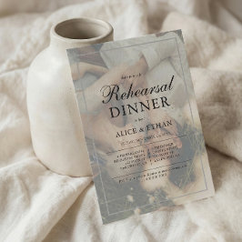 Einfaches Probe-Dinner mit elegantem Script-Foto Einladung