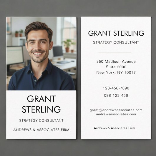 Einfaches professionelles Foto Visitenkarte