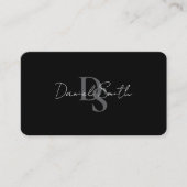 Einfaches professionelles Monogramm Initial QR-Cod Visitenkarte (Vorderseite)