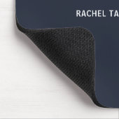 Einfaches professionelles Monogramm Navy-Weiß-Rand Mousepad (Ecke)