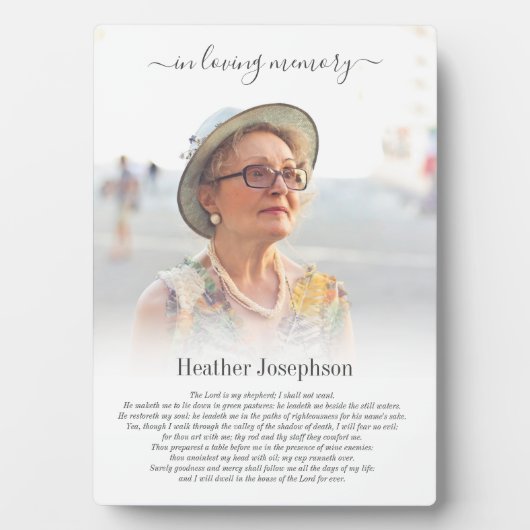 Einfaches Psalm-Memorial-Foto Fotoplatte (Vorderseite)