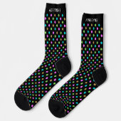 Einfaches Punkte-Muster Personalisiert Schwarz Socken (Linkes Detail)