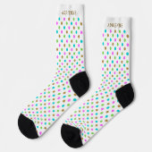 Einfaches Punkte-Muster-personalisiertes Weiß Socken (Linkes Detail)