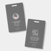 Einfaches QR-Abzeichen für Mitarbeiter-Foto Ausweis (Vorder- & Rückseite)