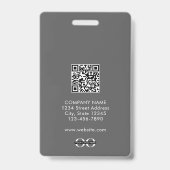 Einfaches QR-Abzeichen für Mitarbeiter-Foto Ausweis (Rückseite)