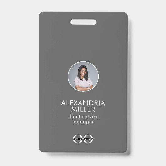 Einfaches QR-Abzeichen für Mitarbeiter-Foto Ausweis (Vorderseite)