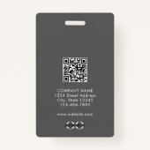 Einfaches QR-Abzeichen für Mitarbeiter-Foto Ausweis (Rückseite)